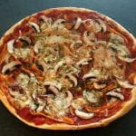 Recette d’une Tarte façon pizza aux légumes et munster/morbier