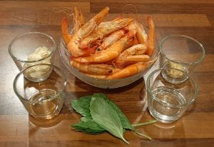 Brochettes de crevettes au vin blanc Saewoo Gotchi