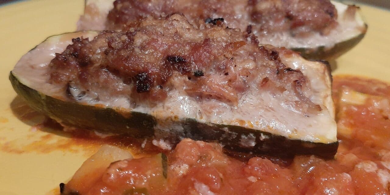 Recette de Courgettes farcies à l’échine de porc et mortadelle
