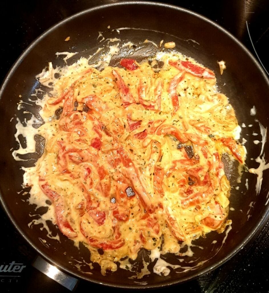 Riz à la crème fraiche et aux poivrons. Recette estivale pleine de