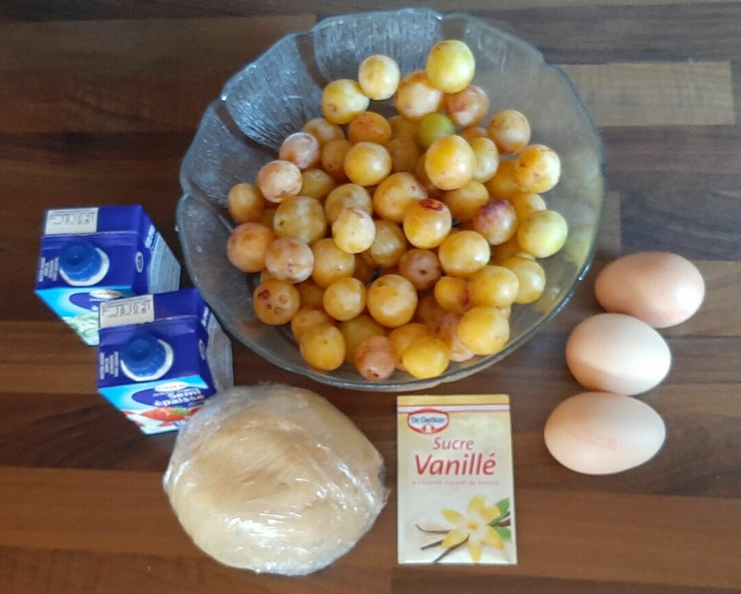 Tarte aux mirabelles congelées maison. Une recette de Lorraine
