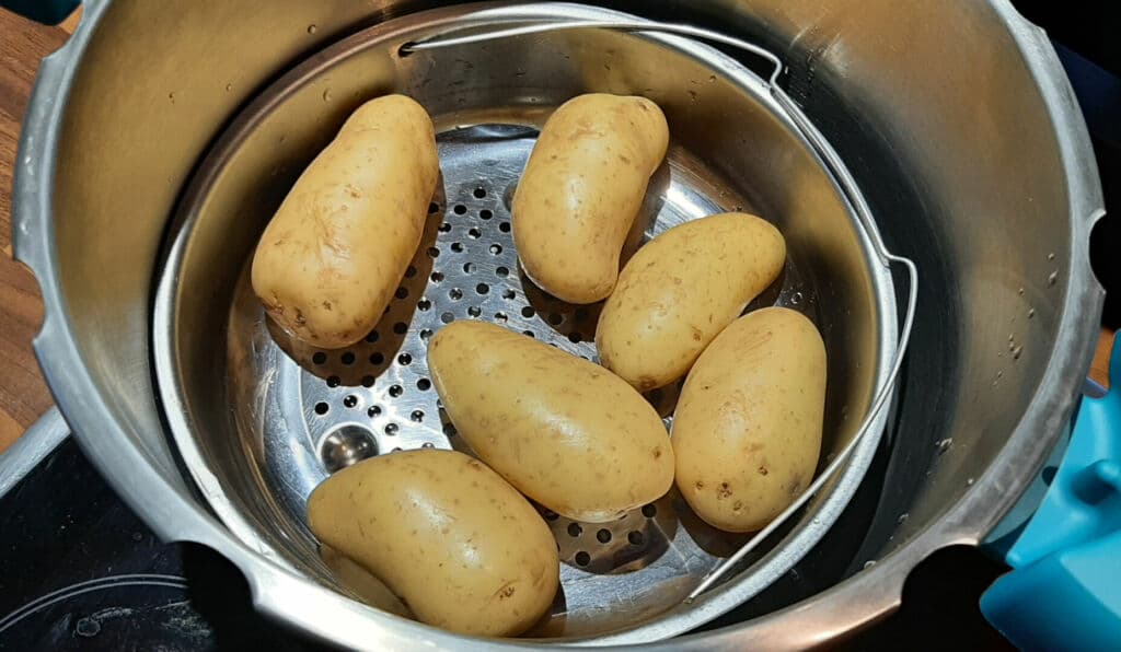 Écrasé de pommes de terre. Recette avec des princesse amandine