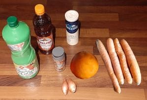 Salade de carottes et jus d'orange