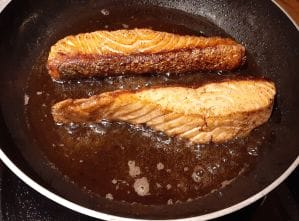 Cuisson pavé de saumon frais