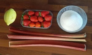 Confiture fraise rhubarbe
