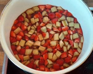Confiture fraise rhubarbe