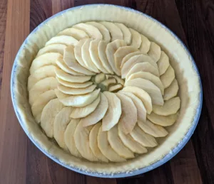Tarte aux pommes compote rhubarbe